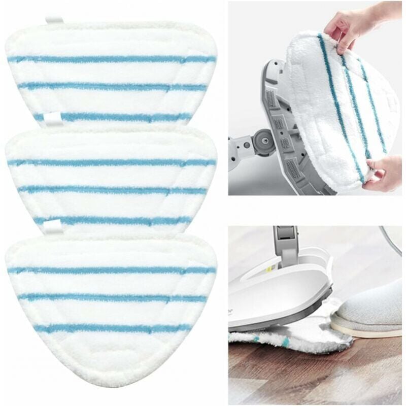foto del prodotto xvx set di 3 pezzi per mocio a vapore in microfibra, accessori per mocio a vapore per pulitori a getto d acqua, panni bianchi in microfibra per