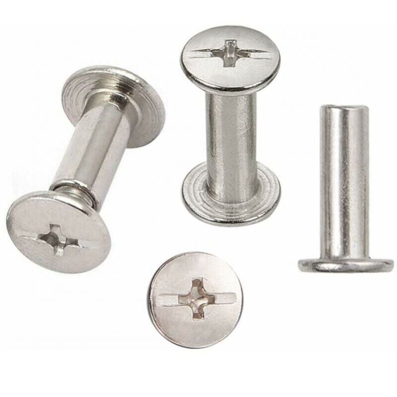 foto del prodotto xvx set di 30 viti di fissaggio chicago, 5 mm x 15 mm, viti di fissaggio nichelate, argento