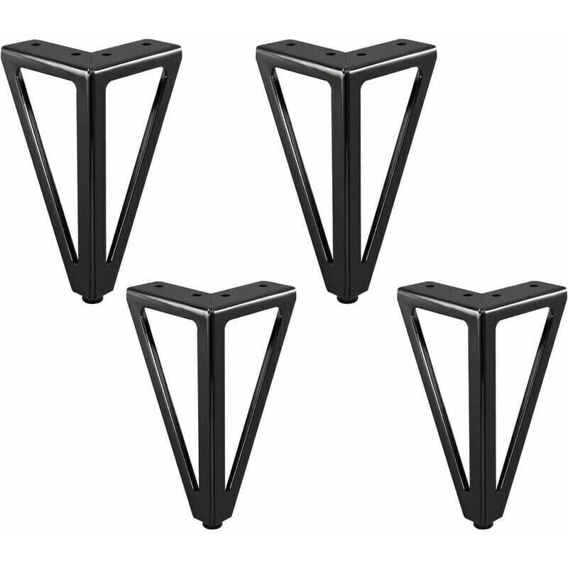 foto del prodotto xvx set di 4 gambe di ricambio in metallo nero da 15 cm, adatte per mobili, divani e altre gambe di mobili. 15 cm, nero chiaro 