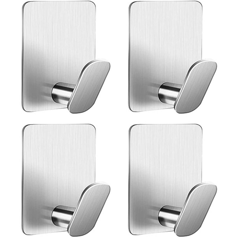 foto del prodotto xvx set di 4 ganci adesivi in acciaio inox per appendere a parete e porta, ganci autoadesivi per camera da letto, cucina e bagno, porta
