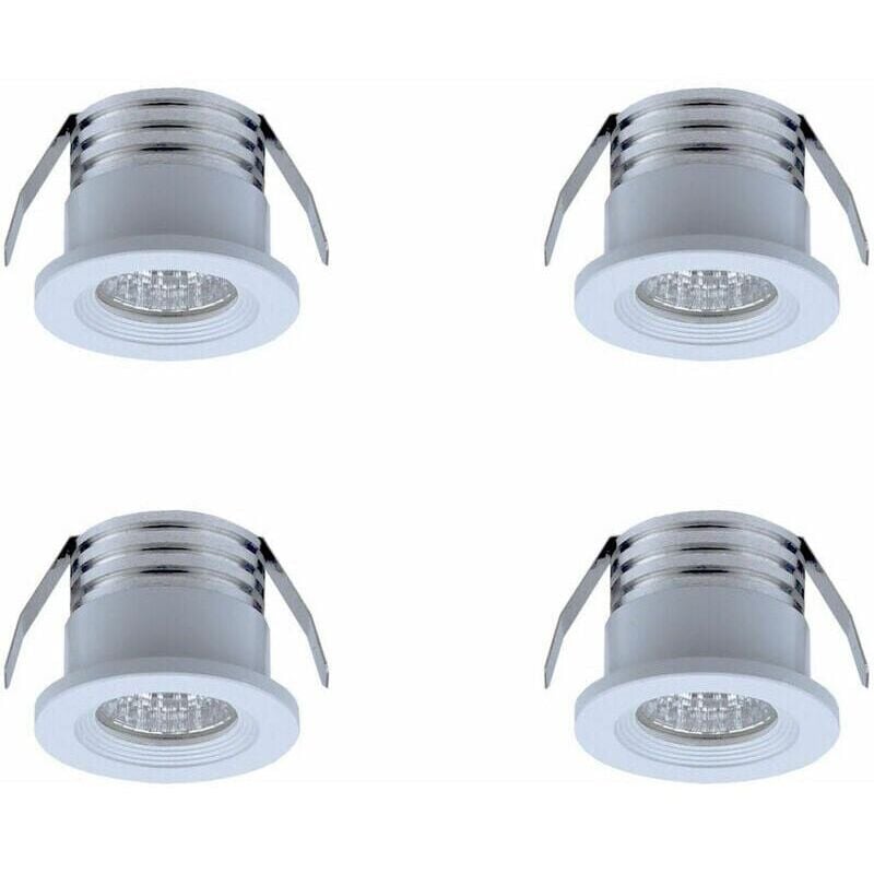 foto del prodotto xvx set di 4 mini faretti da incasso a led, 3 w, bianco caldo bianco