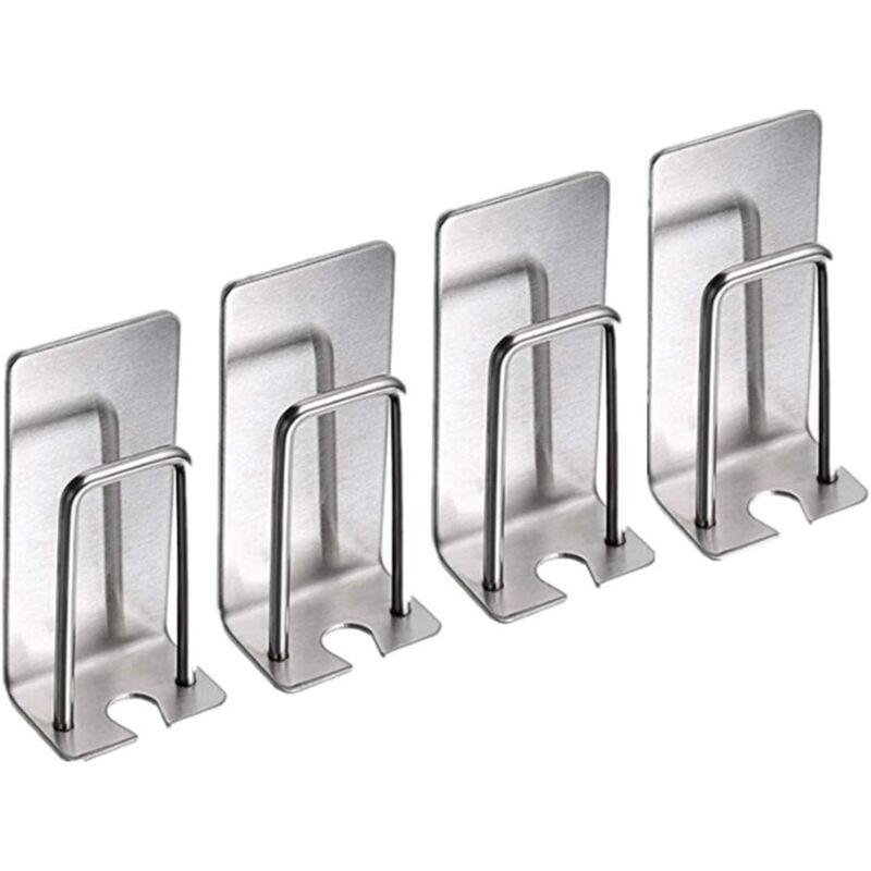 foto del prodotto xvx set di 4 porta spazzolini in acciaio inox montaggio a parete per tazze, boccali, spazzolini impermeabile e autoadesivo non necessita di