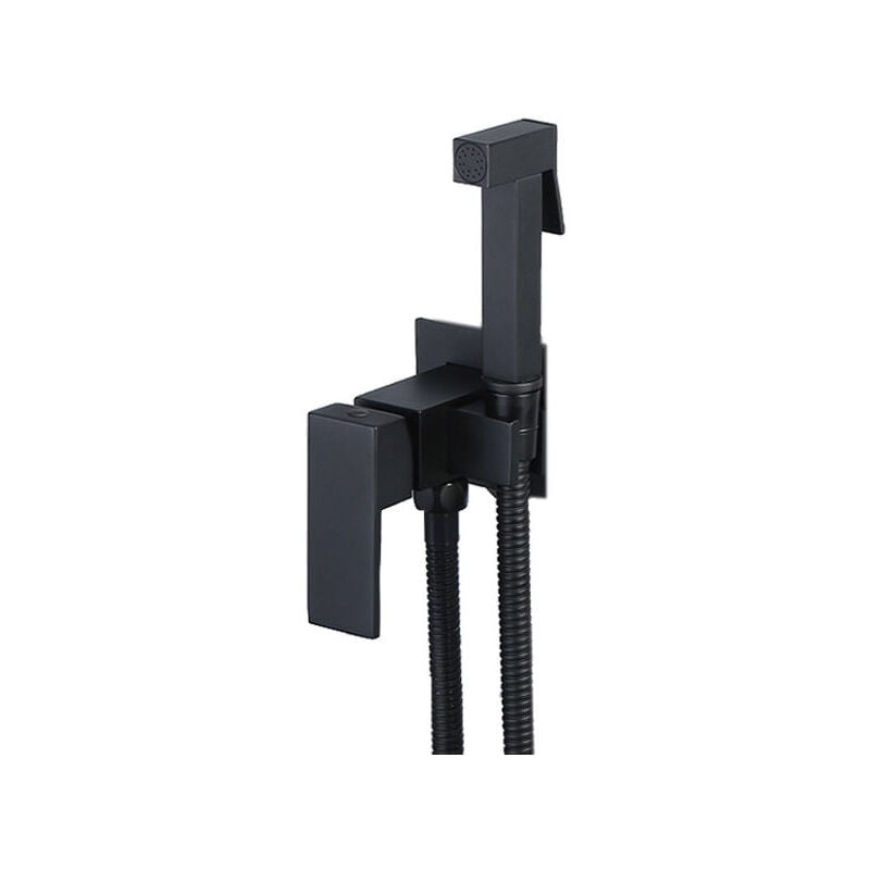 foto del prodotto xvx set doccia da bagno, set completo per l igiene del bagno con doccetta, supporto e rubinetto a tre vie, colore nero