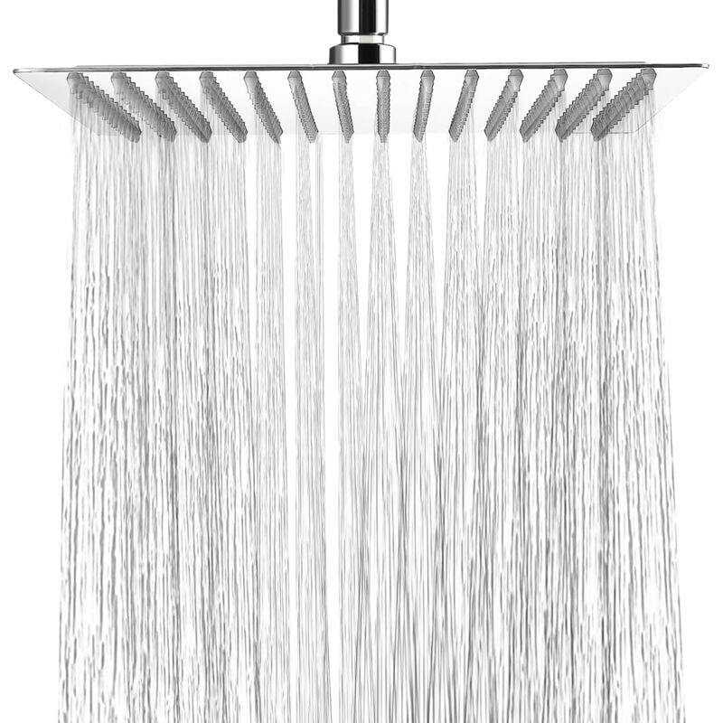 foto del prodotto xvx soffione doccia quadrato 20x20 cm soffione doccia a pioggia ultrasottile e regolabile ad alta pressione