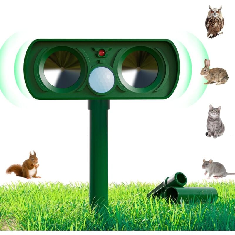 foto del prodotto xvx solarbetriebener ultraschall katzenvertreiber, ultraschall tiervertreiber, wirksam gegen katzen, hunde, v gel, f chse, ratten