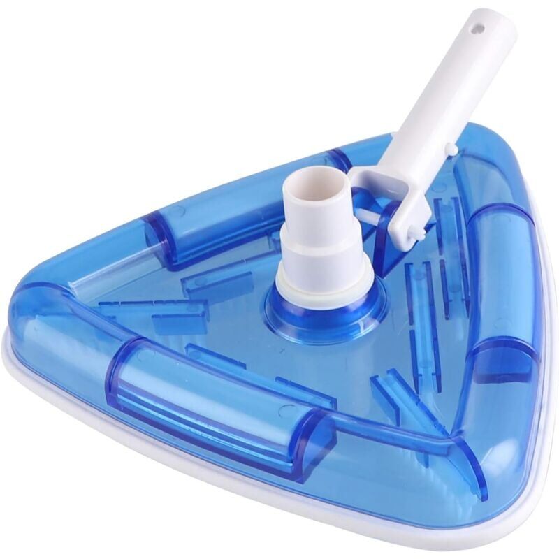 foto del prodotto xvx spazzola per piscina per pompa, skimmer e aspirapolvere con attacco da 32 38 mm, triangolare, bianco blu trasparente 