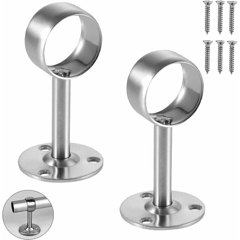 foto del prodotto xvx staffa per asta per tende da soffitto, asta, staffa per tubo per armadio, staffa per asta per armadio, staffa di fissaggio regolabile in