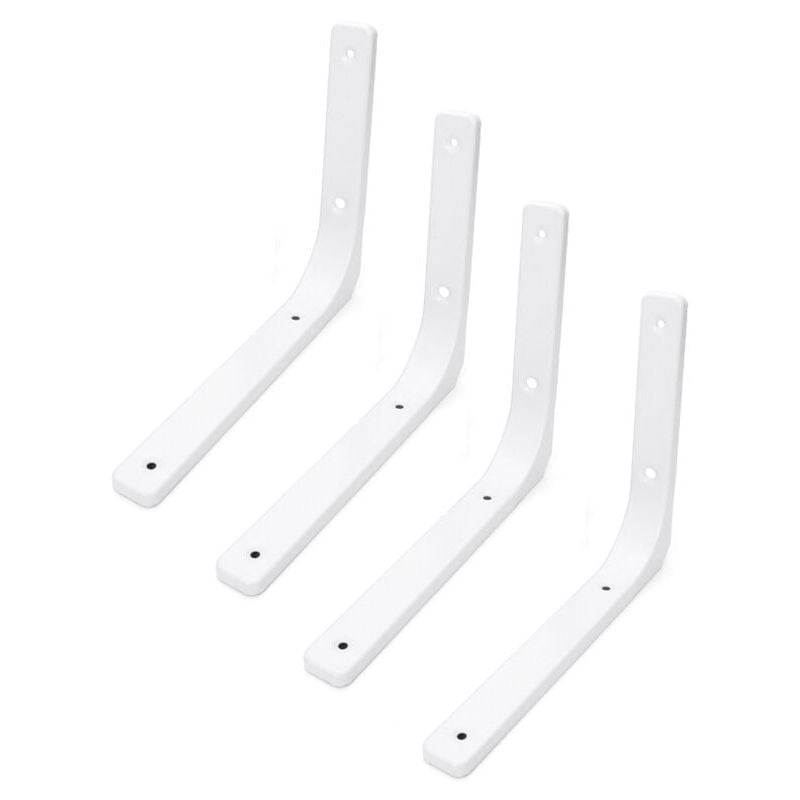 foto del prodotto xvx staffa per mensola a muro da 100 mm x 100 mm, confezione da 4, staffa per mensola in metallo bianco opaco, staffa decorativa per mensola in