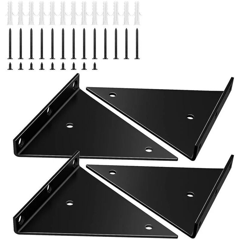 foto del prodotto xvx staffe per mensole triangolari da 3 pollici, confezione da 4 staffe da parete in ferro resistenti con viti, staffe per mensole ad angolo retto