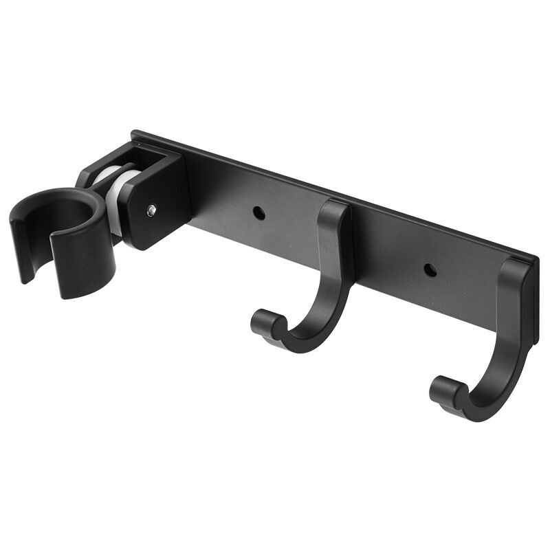 foto del prodotto xvx supporto doccia universale con 2 ganci, supporto doccia regolabile in alluminio per montaggio a parete, supporto doccia autoadesivo per tubi