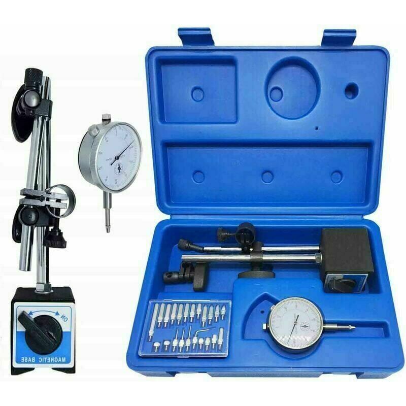 foto del prodotto xvx supporto magnetico con base magnetica per comparatore, campo di misura 10 mm con graduazione 0,01 mm 1 set