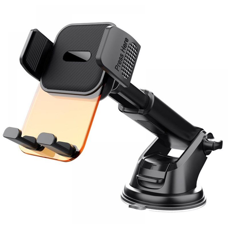 foto del prodotto xvx supporto per telefono da auto trasparente e arancione monoblocco, supporto per cruscotto, supporto per telefono da parabrezza con rotazione a