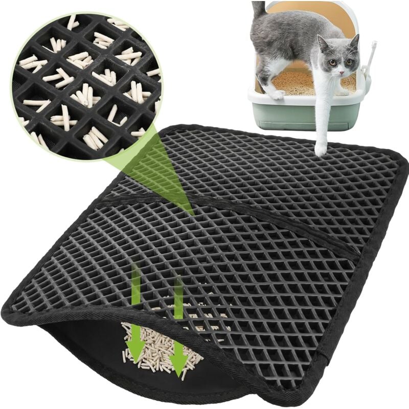 foto del prodotto xvx tapis de liti re pour chat 30 x 45 cm, r sistant aux claboussures, filtr double couche, antid rapant, facile nettoyer, adapt tous types