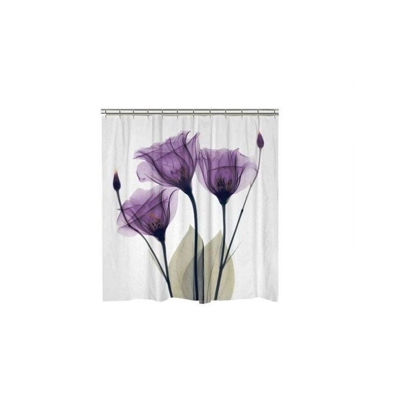 foto del prodotto xvx tenda da doccia viola 3d, 180 x 180 cm, con 12 ganci, antimuffa e impermeabile.