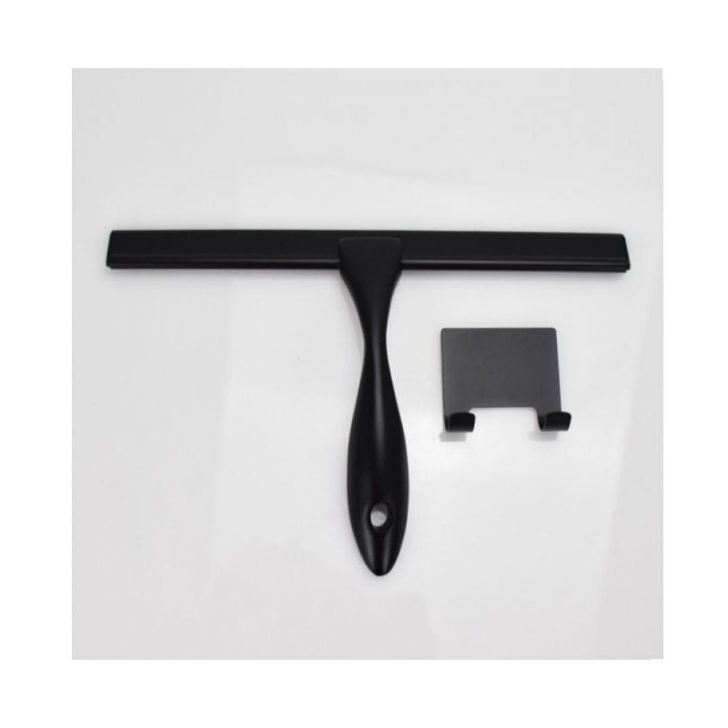 foto del prodotto xvx tergivetro multiuso in acciaio inox nero opaco da 25 cm per doccia, bagni, porte doccia, specchi, piastrelle e finestrini auto.