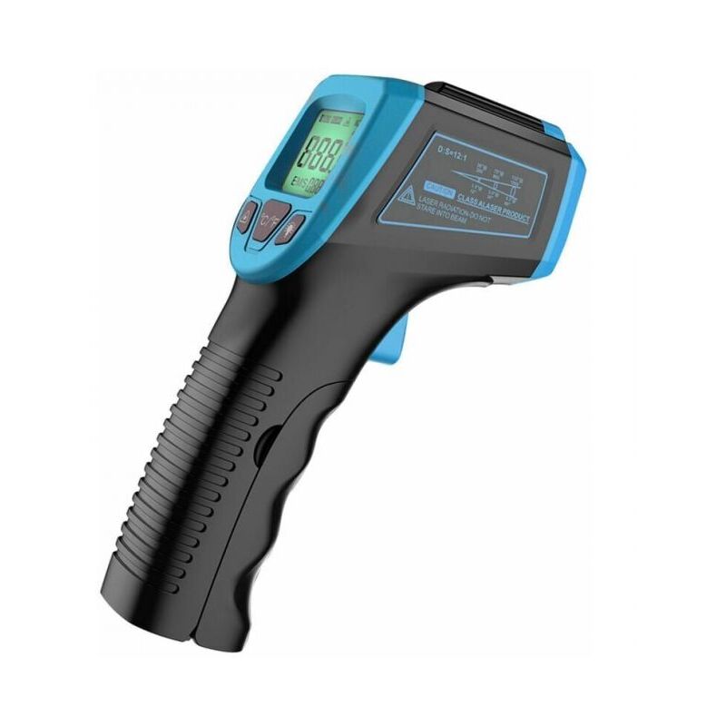 foto del prodotto xvx termometro a infrarossi blu, misuratore di temperatura laser digitale senza contatto da 50 c a 600 c da 58 f a 1112 f con display lcd, blu