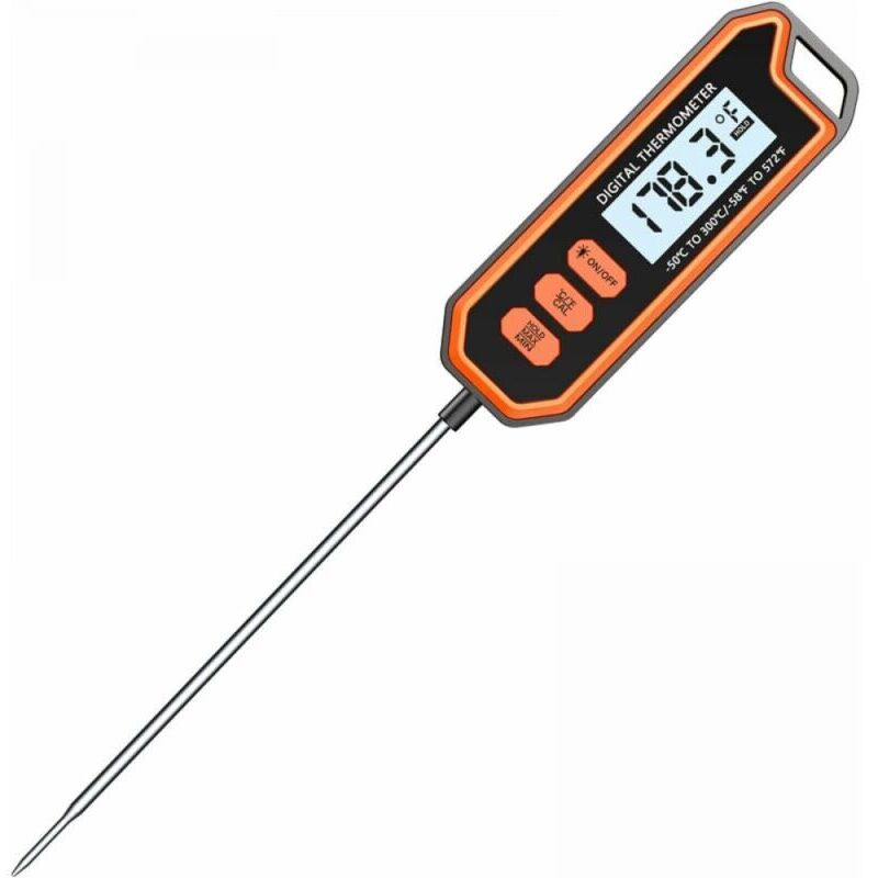 foto del prodotto xvx termometro da cucina impermeabile con funzione di blocco e sonda lcd da 5,6 , elevata precisione per cucinare carne, zucchero, grigliate,