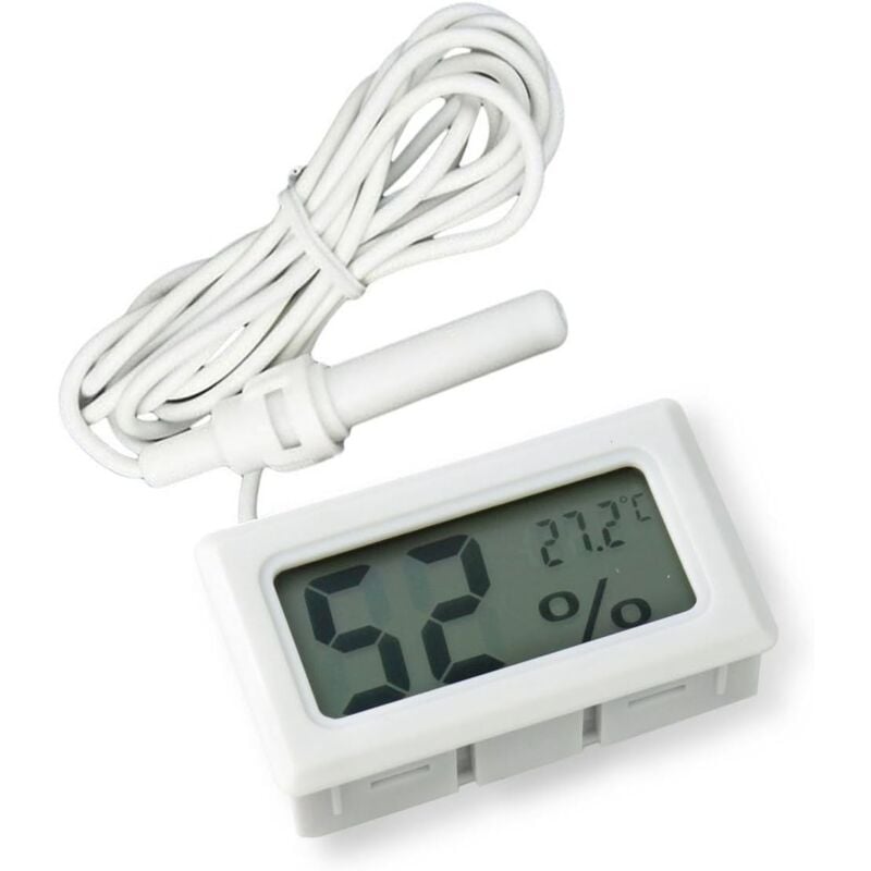 foto del prodotto xvx termometro igrometro digitale lcd 2 in 1 con porta esterna per incubatrice per pollame acquario rettili bianco
