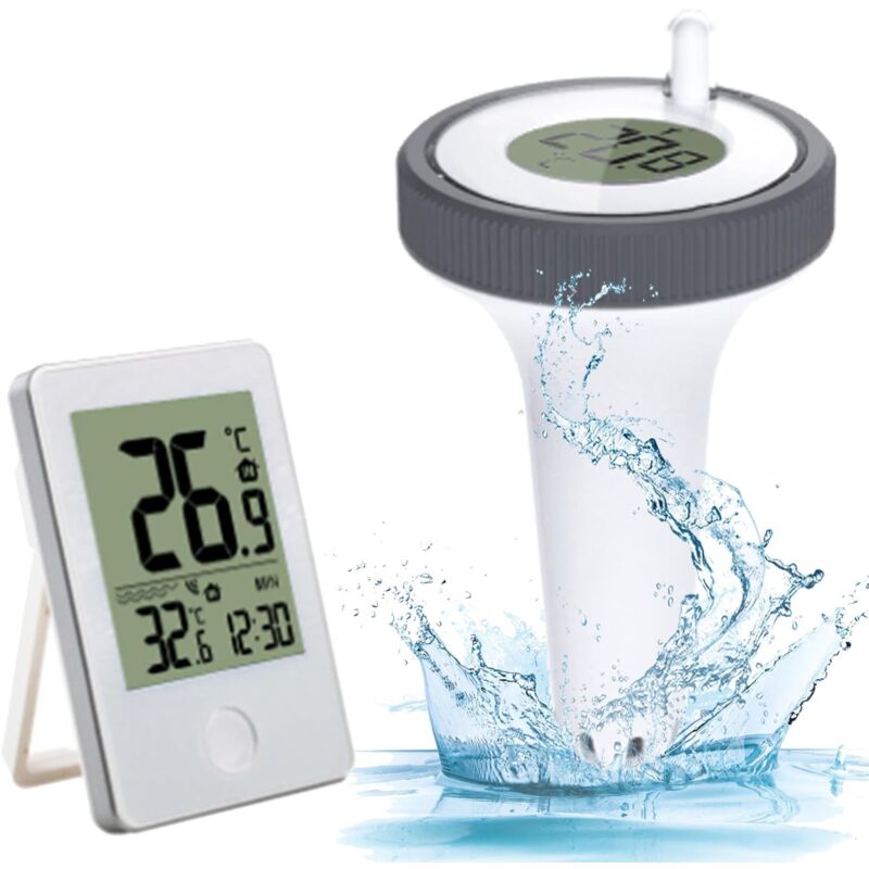 foto del prodotto xvx termometro lcd wireless per la temperatura dell acqua combinato con ricevitore digitale esterno e interno per acquario spa