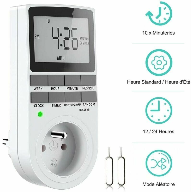 foto del prodotto xvx timer digitale settimanale con presa programmabile digitale con display lcd 12 ore 24 ore 7 giorni timer per presa a risparmio energetico per