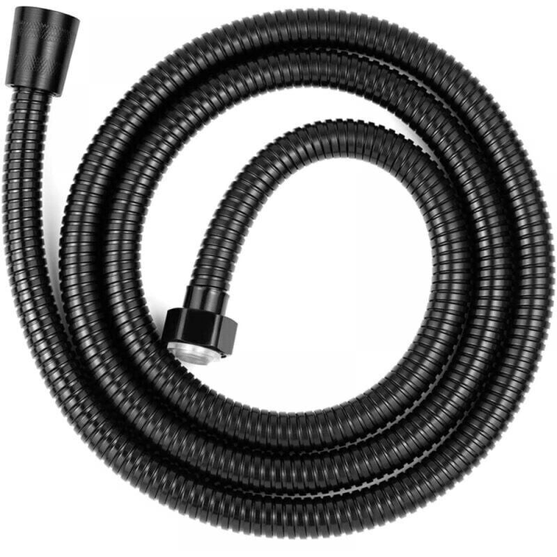 foto del prodotto xvx tubo flessibile doccia universale in acciaio inox da 1,5 m, resistente alla torsione e alla corrosione, filettatura g1 2, nero