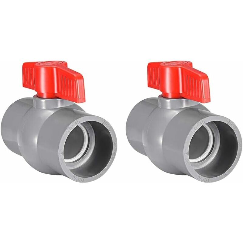 foto del prodotto xvx valvola a sfera in plastica con valvola a sfera in pvc 50 mm con 2 pezzi