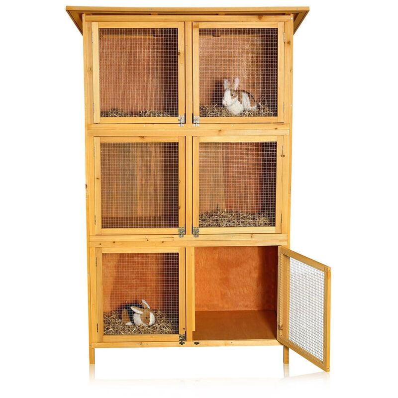 foto del prodotto xxl conigliera per coniglietti, ca. 180 x 102 x 48 cm, in legno, 3 x 2 scatole melko