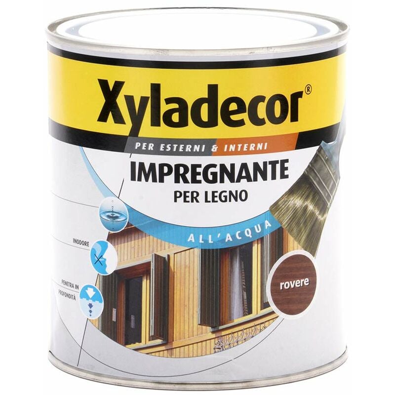 foto del prodotto xyladecor impregnante all acqua per legno da interni esterni. rovere 750 ml .