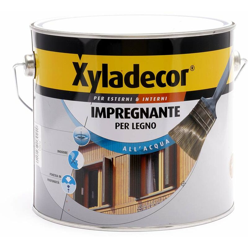 immagine 0 del prodotto xyladecor impregnante all acqua per legno vernice fondo per interni ed esterni, inodore, colore douglas 2,5l
