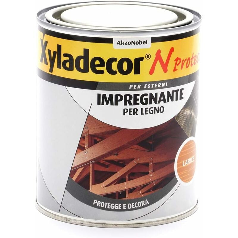 foto del prodotto xyladecor impregnante per legno da esterno n protect. colore larice 750 ml .