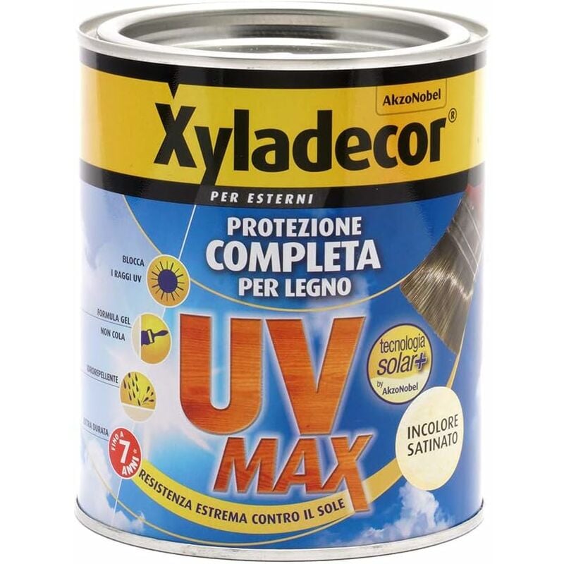 foto del prodotto xyladecor smalto legno esterni protezione completa uv max. incolore 750 ml .