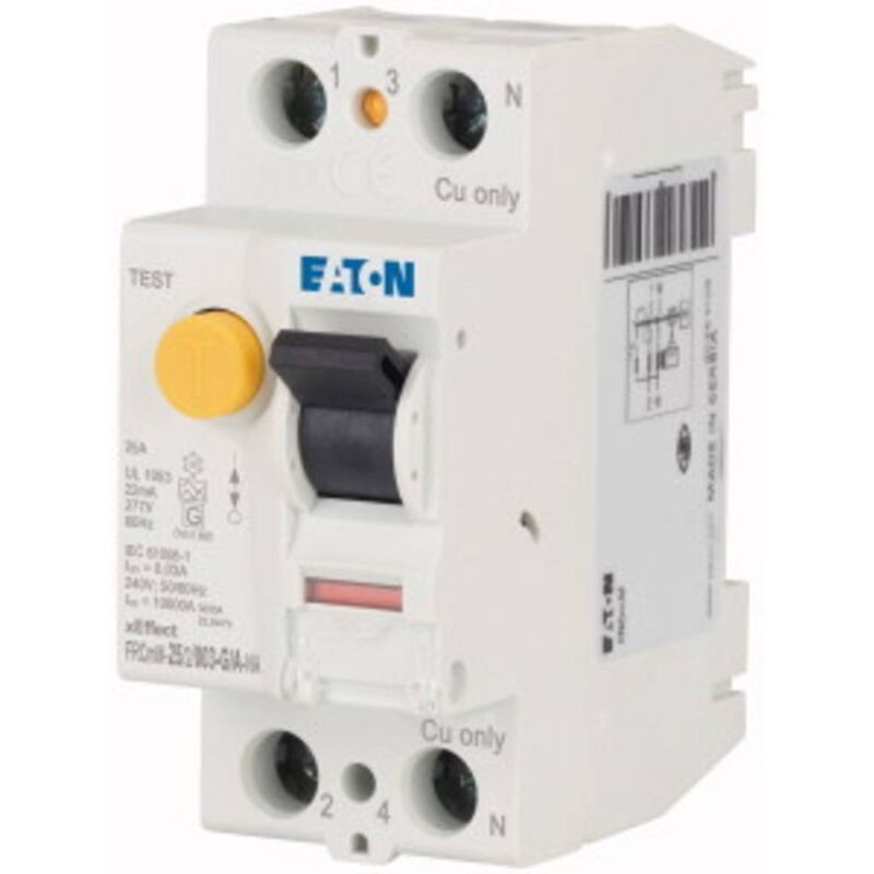 foto del prodotto y7 167119 frcmm 25 2 003 g a na interruttore differenziale a 2 fasi g a 25 a 0.003 a eaton