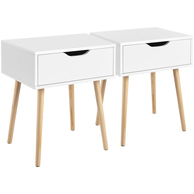 foto del prodotto yaheetech 2 comodini camera da letto con cassetto mobiletto organizzatore da letto 48,5 x 41 x 57,5 cm tavolini d appoggio tavolino lato da divano