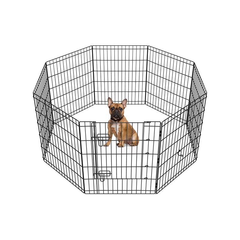 foto del prodotto yaheetech 8 tlg box per cuccioli, altezza 76 cm, per cani, casa e giardino, pieghevole, con porta, montaggio senza attrezzi
