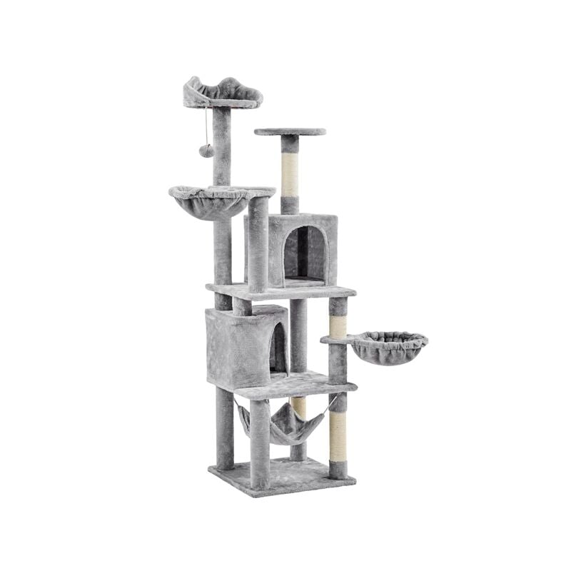 foto del prodotto yaheetech - albero tiragraffi per gatti in truciolato e corda in sisal con condomini posatoi e ceste per relax e pisolini multilivello altezza 174,5