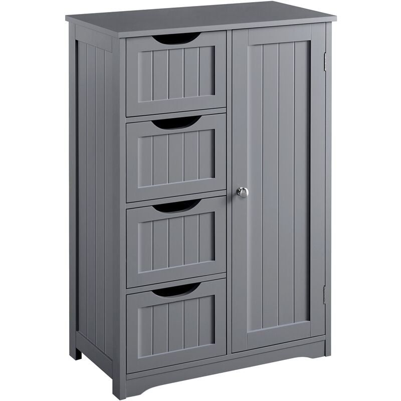 foto del prodotto yaheetech armadietto mobiletto bagno cucina terra con cassetti piano regolabile e una anta grigio scuro