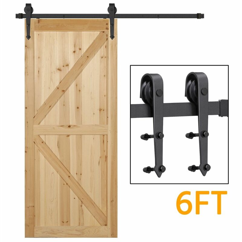 foto del prodotto yaheetech binario per porta anta scorrevole esterno interno muro kit accessori guida ferramenta anta scorrevole da parete rustico portata 100 kg