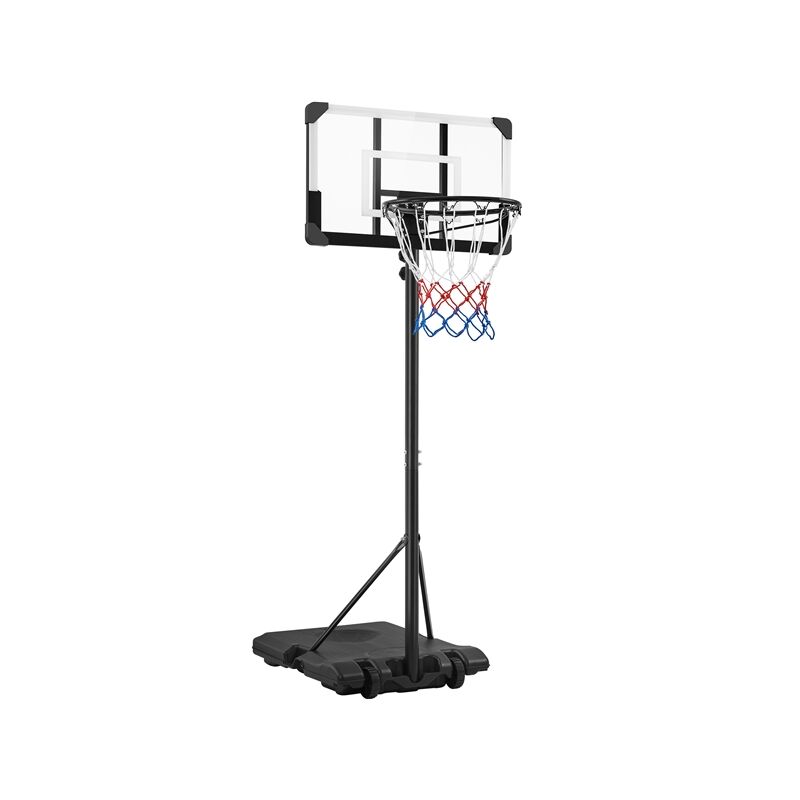 foto del prodotto yaheetech canestro bascket camera portatile tabellone canestro altezza regolabile 216 246 cm nero bianco