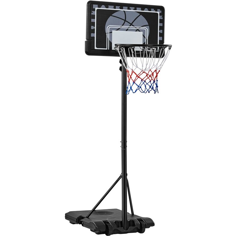 foto del prodotto yaheetech canestro da basket sistema di pallacanestro regolabile nero con 76 cm tabellone