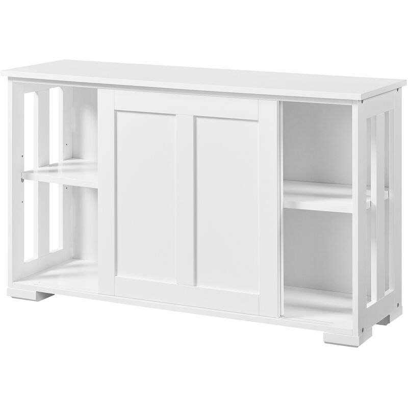 foto del prodotto yaheetech credenza buffet da soggiorno cucina mobiletto mobile tv armadietto con 2 ante scorrevoli moderno da salotto studio ripiano regolabile bianco