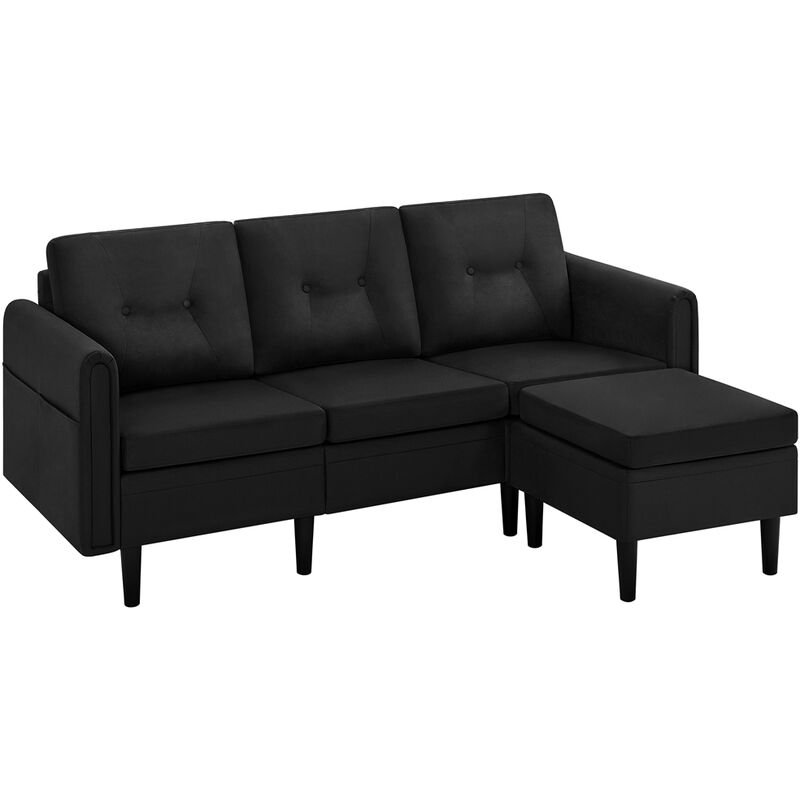 foto del prodotto yaheetech divano ad angolo 3 posti divano angolare in tessuto 189 136 80 cm chaise longue a forma di l con poggiapiedi rimovibile per salotto