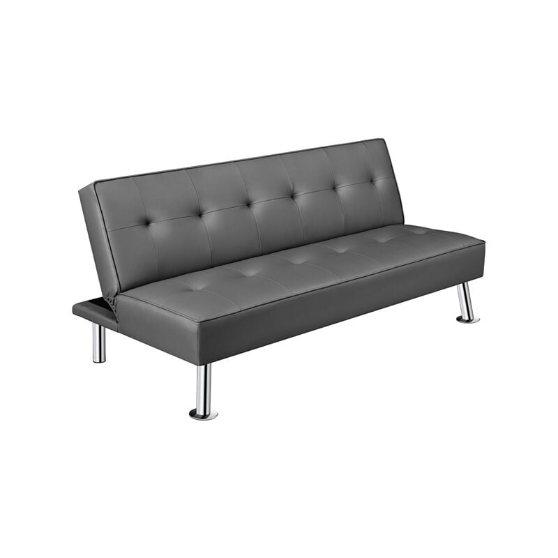 foto del prodotto yaheetech divano letto reclinabile convertibile in letto 105 180 da soggiorno salotto ecopelle grigio