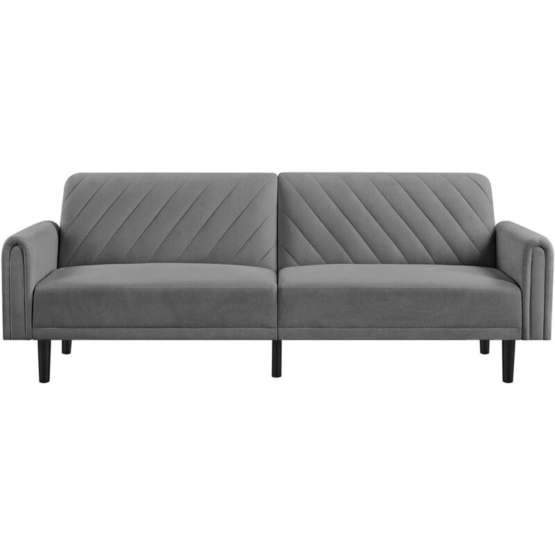 foto del prodotto yaheetech divano letto trasformabile mobile imbottito in 3 posti divanetto con spalliera reclinabile zampe di legno per soggiorno salotto camera