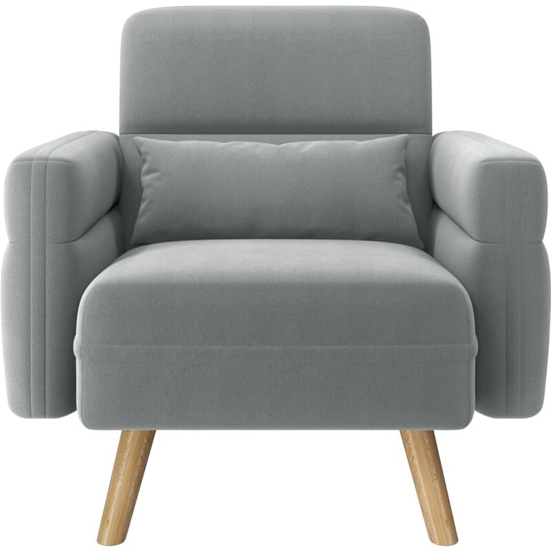 foto del prodotto yaheetech divano singolo da salotto poltrona imbottita 75 71,5 84,5 cm sofa piccolo da salotto poltrona in tessuto con tasche laterali per