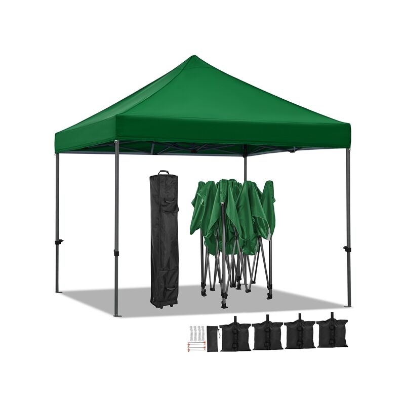 foto del prodotto yaheetech gazebo giardino 3x3 m impermeabile pieghevole terrazzo esterno richiudibile in acciaio robusto telescopico da 227 a 245 cm tendone eventi