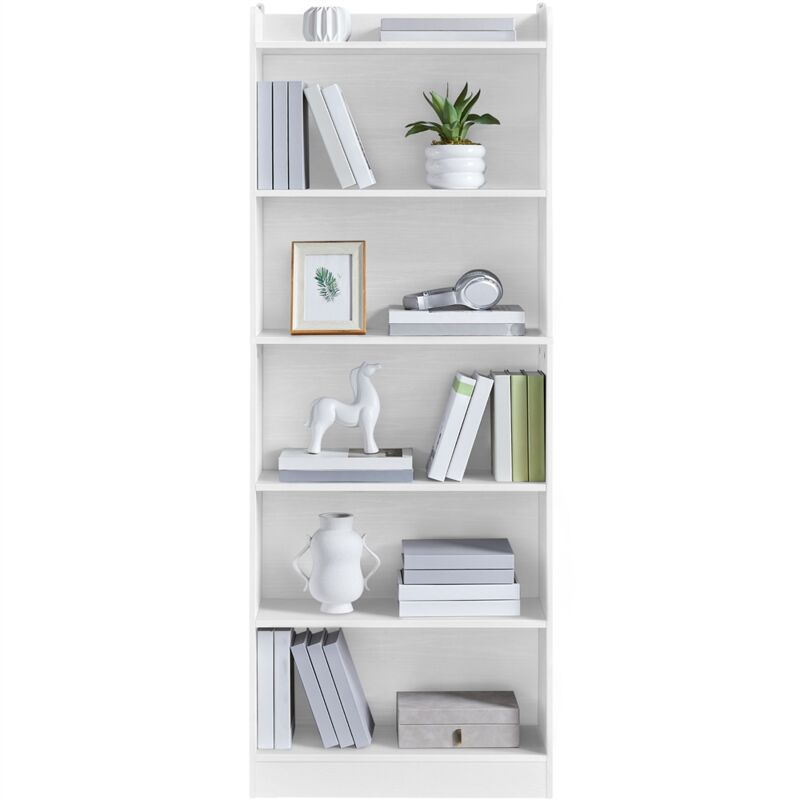foto del prodotto yaheetech libreria a 6 ripiani, scaffale in legno con ripiano regolabile, 60 x 24 x 160 cm, libreria verticale salvaspazio per soggiorno,