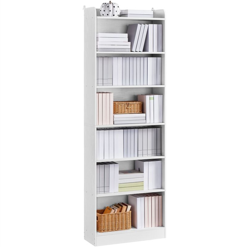 foto del prodotto yaheetech libreria a 7 ripiani, scaffale in legno con ripiani regolabili, 60 x 24 x 180,5 cm, libreria verticale salvaspazio per soggiorno,