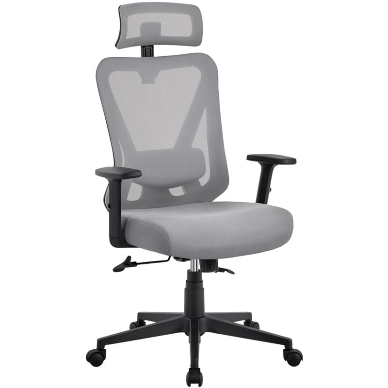 foto del prodotto yaheetech poltrona sedia ufficio scrivania ergonomica reclinabile bloccabile schienale alto braccioli supporto lombare poggiatesta regolabili a