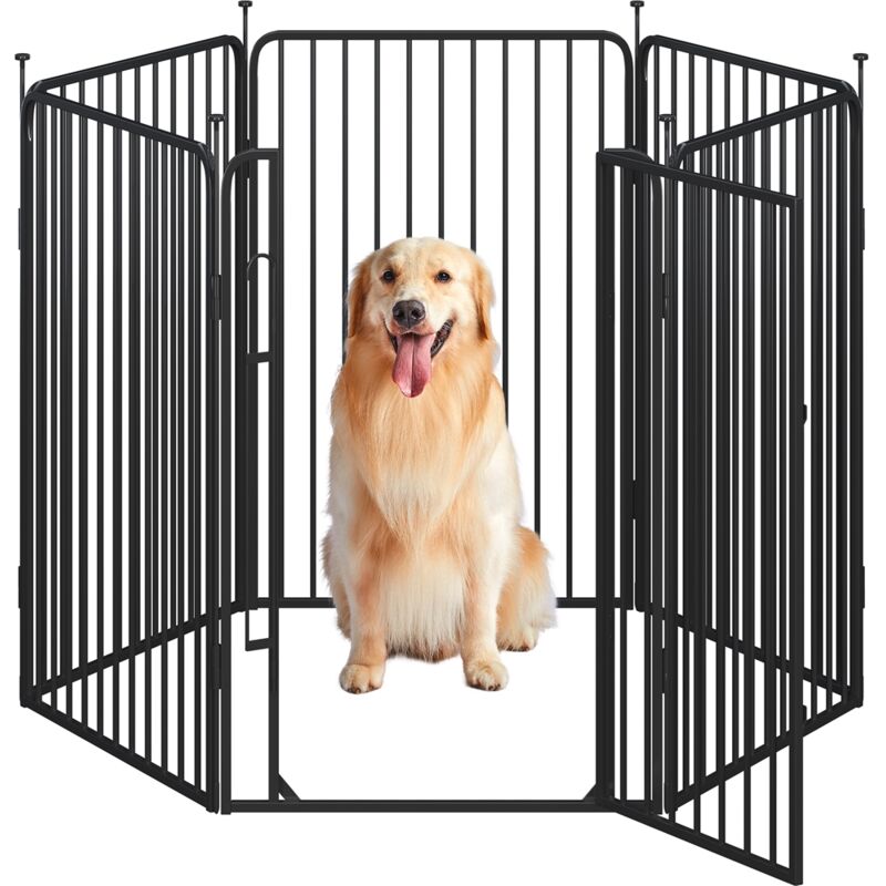 foto del prodotto yaheetech recinto per cani 6 pannelli 100 cm da interno da esterno, cancelletto box per cani gatti, cancello barriera pieghevole in metallo per