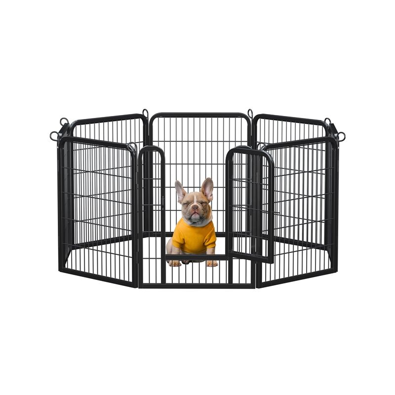 foto del prodotto yaheetech recinto per cani cuccioli conigli gatti animali da interno e esterno giardino rete recinzione ferro 8 pz 65 x 80 cm pieghevole e portatile